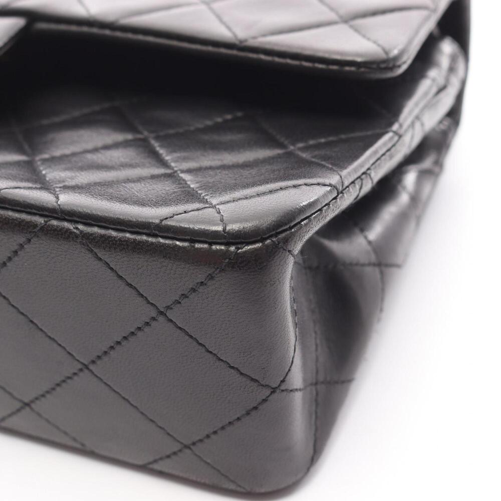 CHANEL Matelasse Double Flap Shoulder Bag in Lambskin Leather, Black - Picture 12 of 13